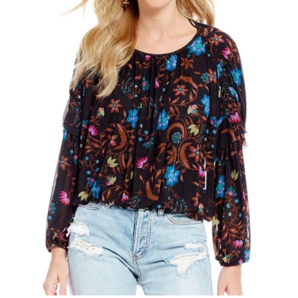 Free People Wildflower Honey Blouse Size Medium
